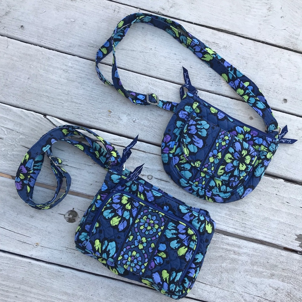 Vera Bradley Blue Flower Print Crossbody Handbags